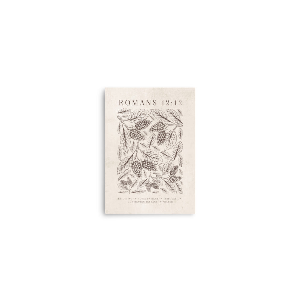 Romans 12:12 Floral On Beige  