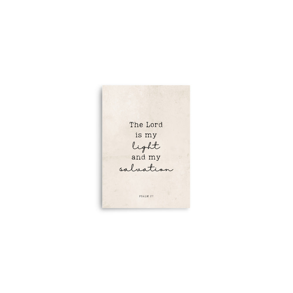 Psalm 27 Quote In Print And Script Lettering On Beige  