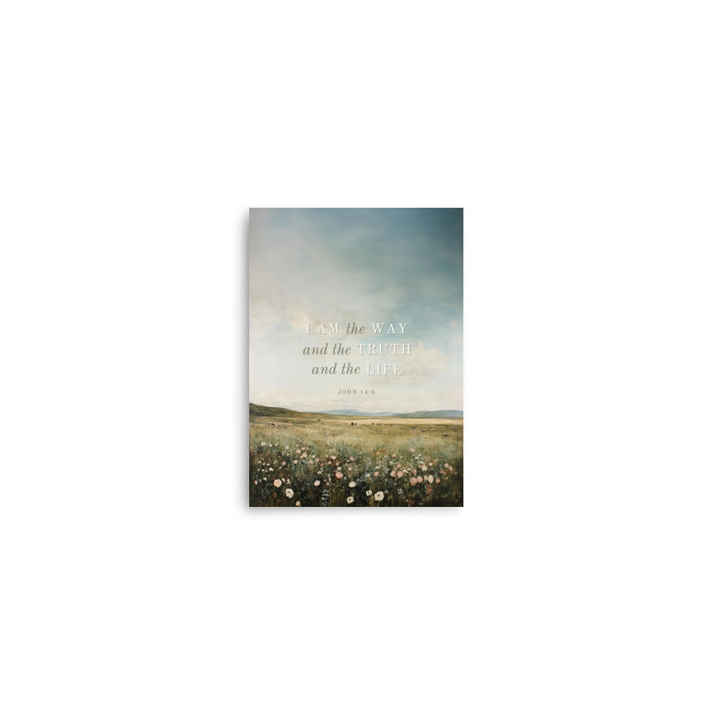 John 14:6 Meadow Dark Text 5X7