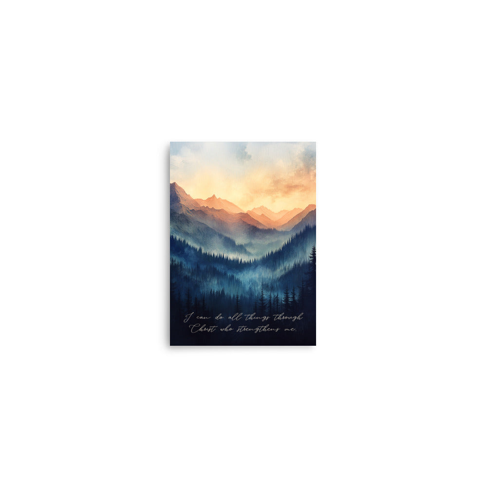 Philippians 4:13 - Mountain Landscape Art  