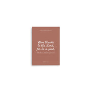 Psalm 136:1 Bible Verse on Red Background