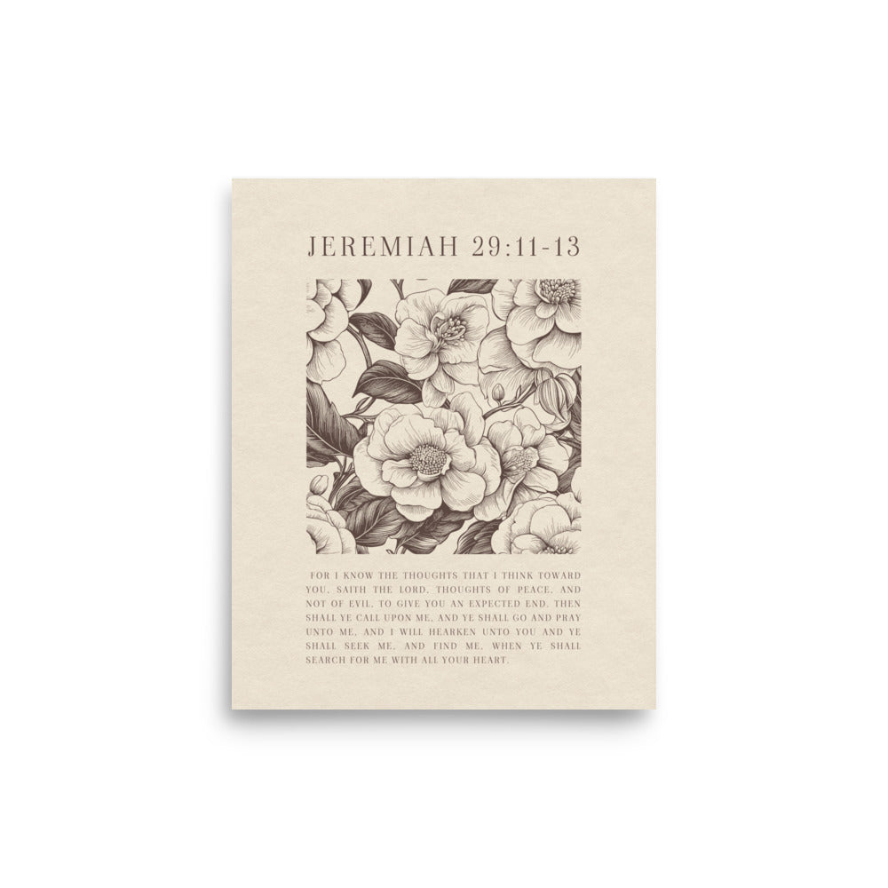 Jeremiah 29:11 - Floral On Beige  