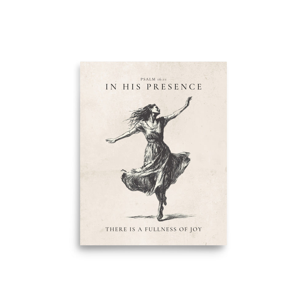 Psalm 16:11 Dancer Art On Beige Background  