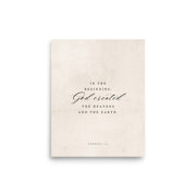 Genesis 1:1 White 8x10