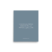 Philippians 4:13 Print - Light Blue Background  