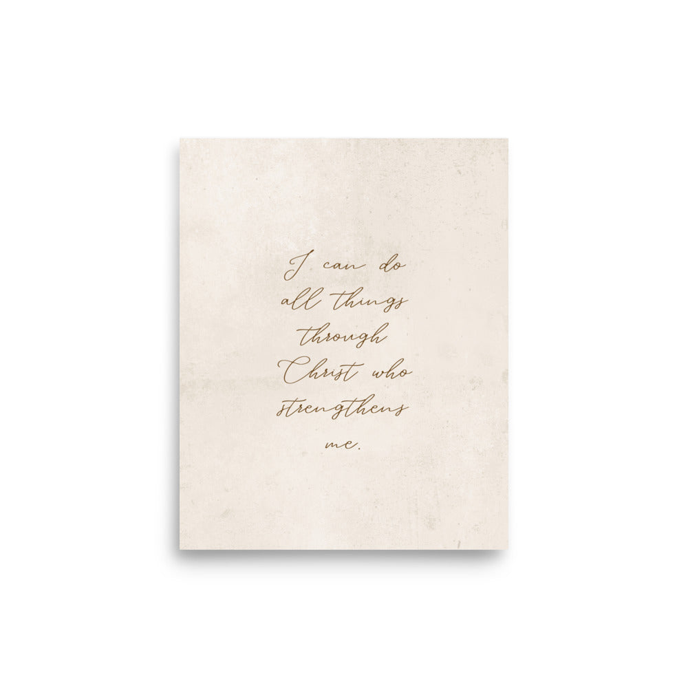 Philippians 4:13 On Beige Background  
