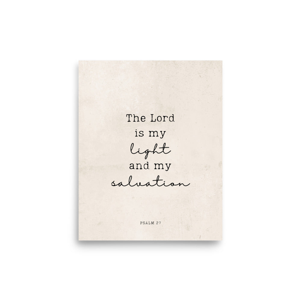 Psalm 27 Quote In Print And Script Lettering On Beige  