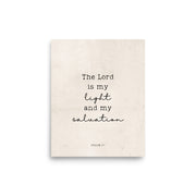 Psalm 27 Quote In Print And Script Lettering On Beige  