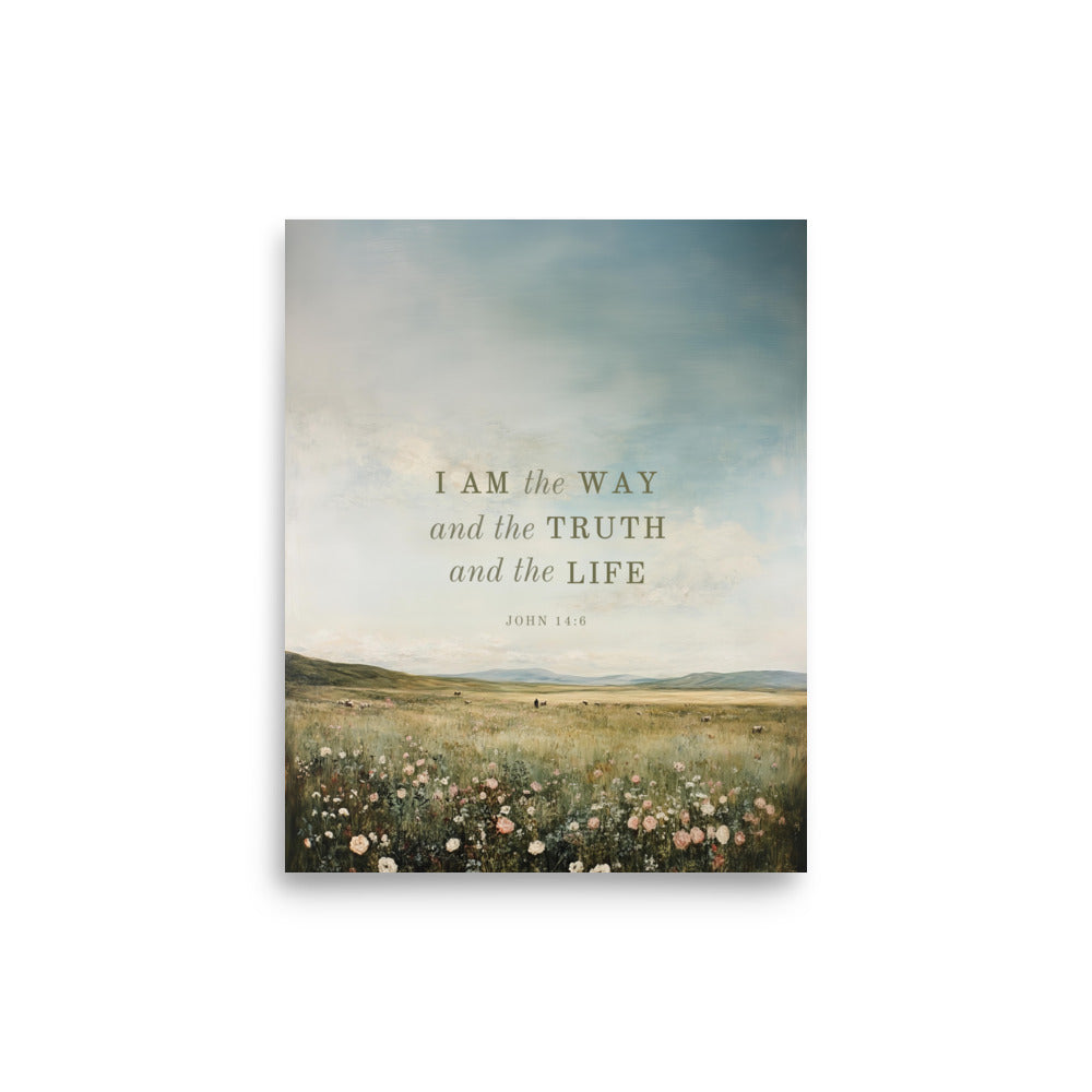 John 14:6 Meadow Dark Text 8x10
