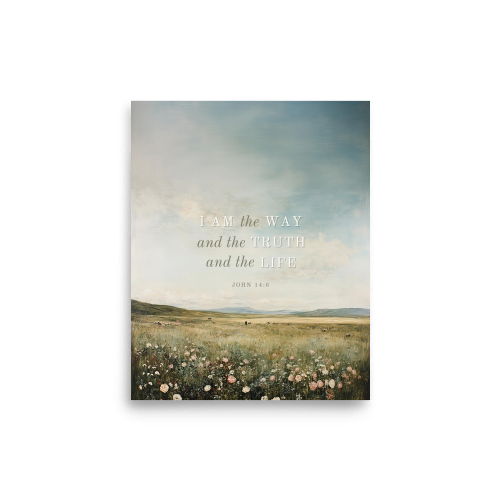 John 14:6 Meadow Light Text 8x10