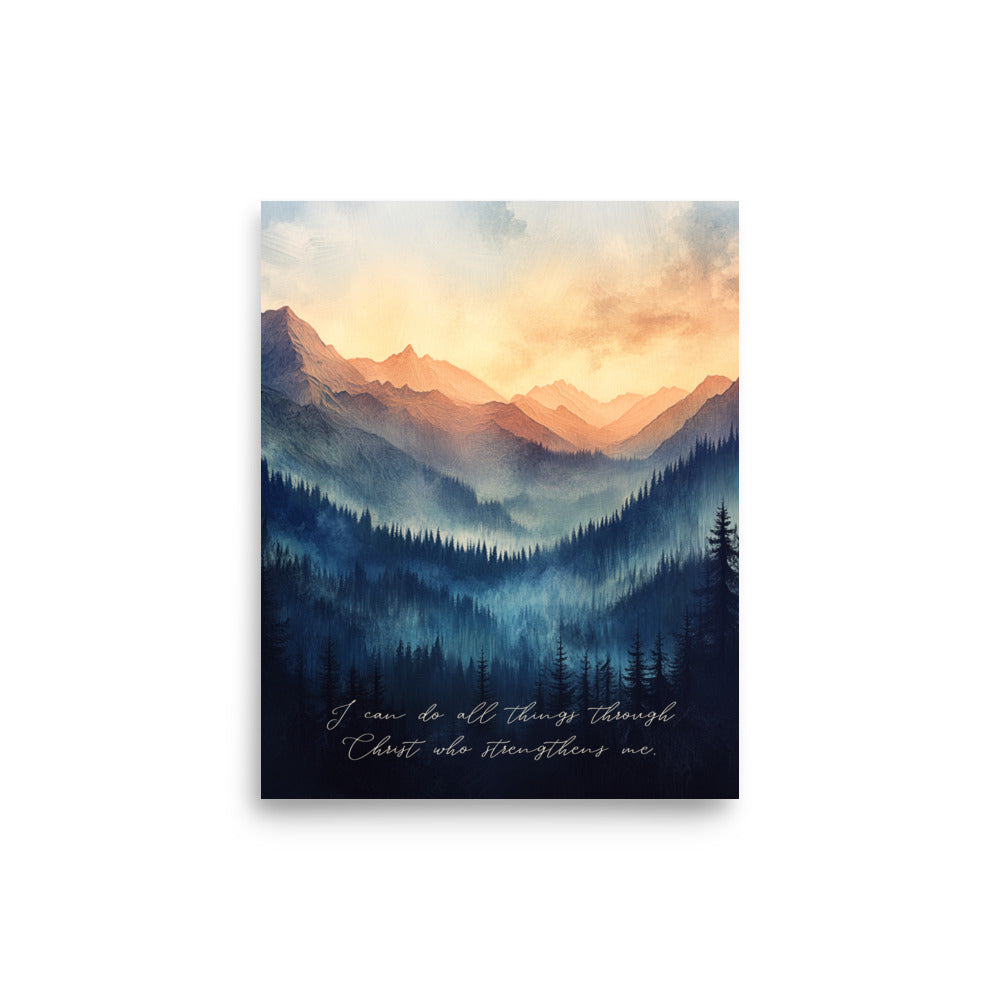 Philippians 4:13 - Mountain Landscape Art  