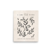John 15:5 Vintage Floral On Beige Background  