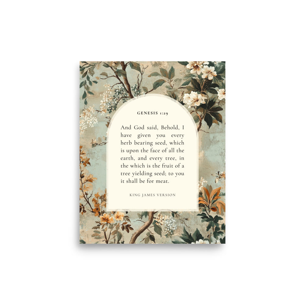 Matthew 5:44 Botanical Background 8x10