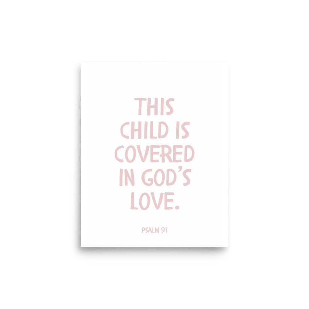 Psalm 91 Verse - A Soft Nursery Wall Art Print