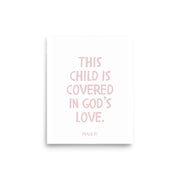 Psalm 91 Verse - A Soft Nursery Wall Art Print