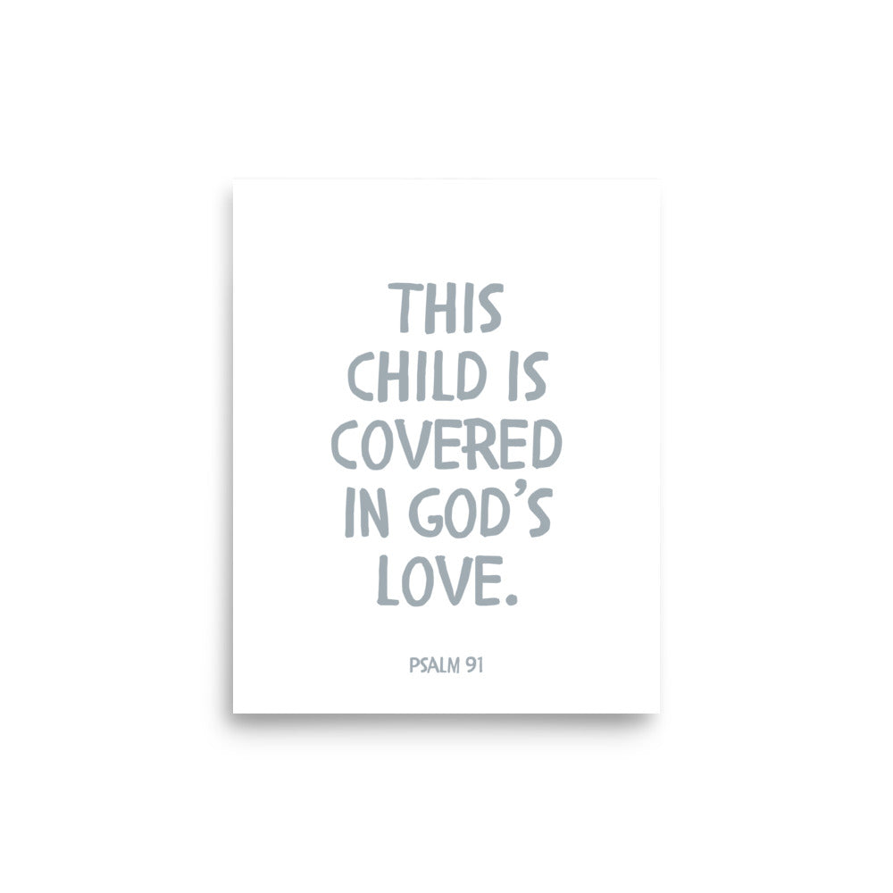 Psalm 91 Verse - A Soft Nursery Wall Art Print