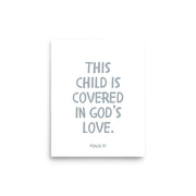 Psalm 91 Verse - A Soft Nursery Wall Art Print