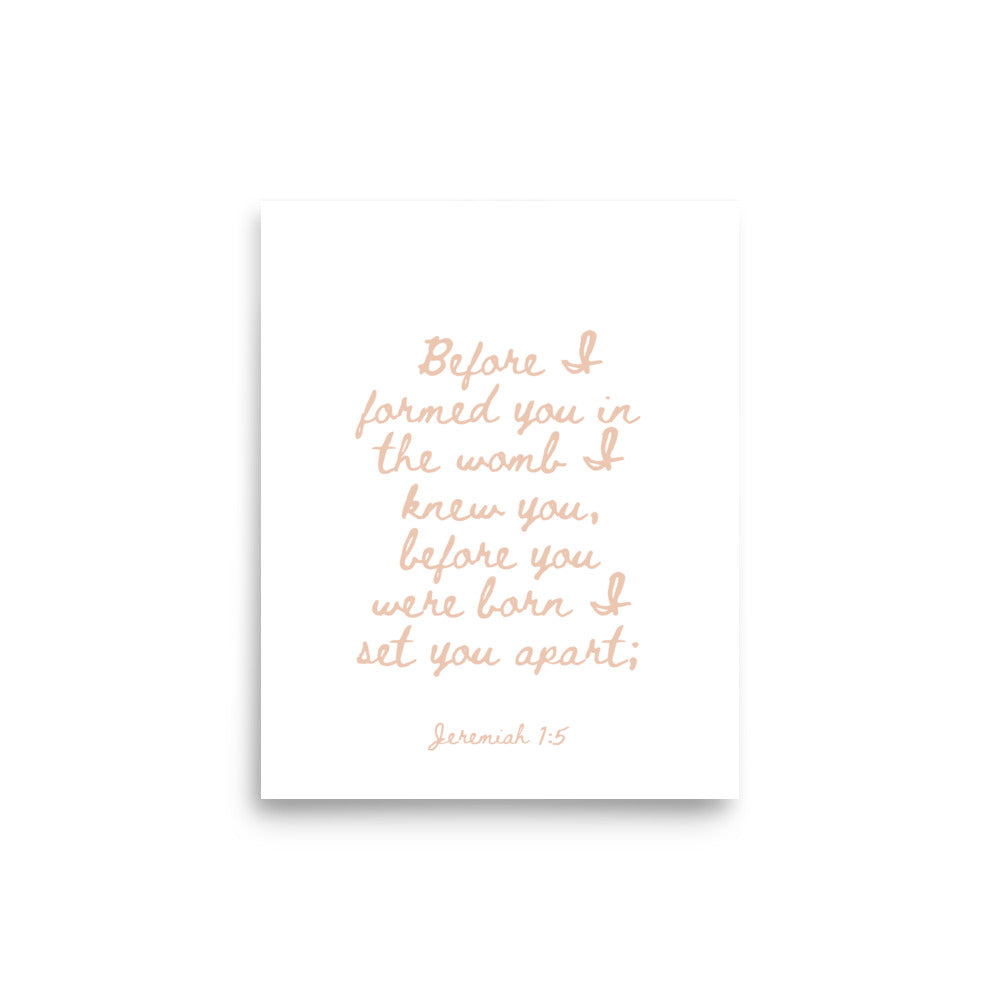 Jeremiah 1:5 - Framed Bible Verse Print
