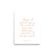 Jeremiah 1:5 - Framed Bible Verse Print