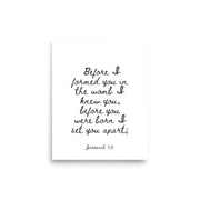 Jeremiah 1:5 - Framed Bible Verse Print