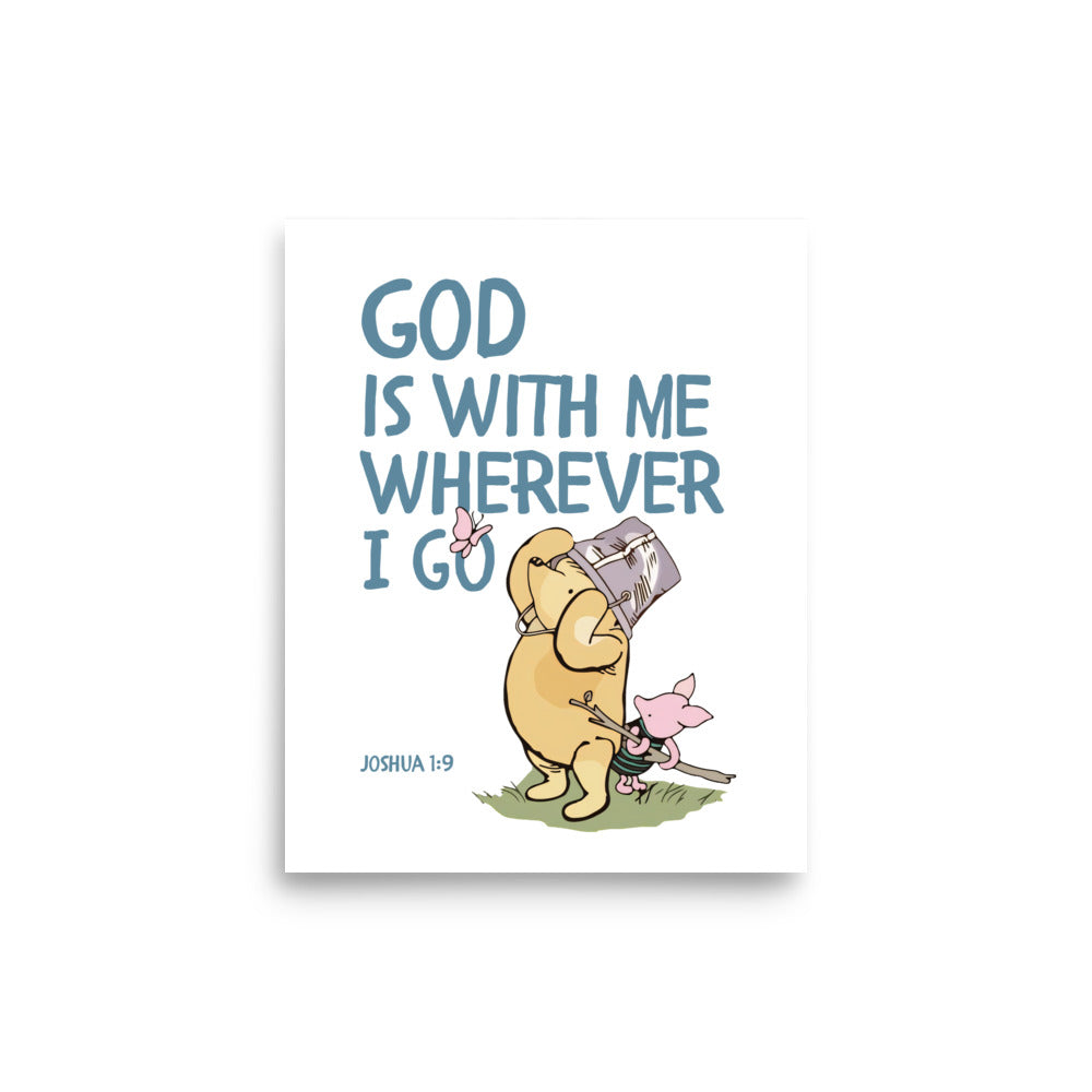 Joshua 1:9 – Winnie the Pooh Bear Inspired Scripture Print