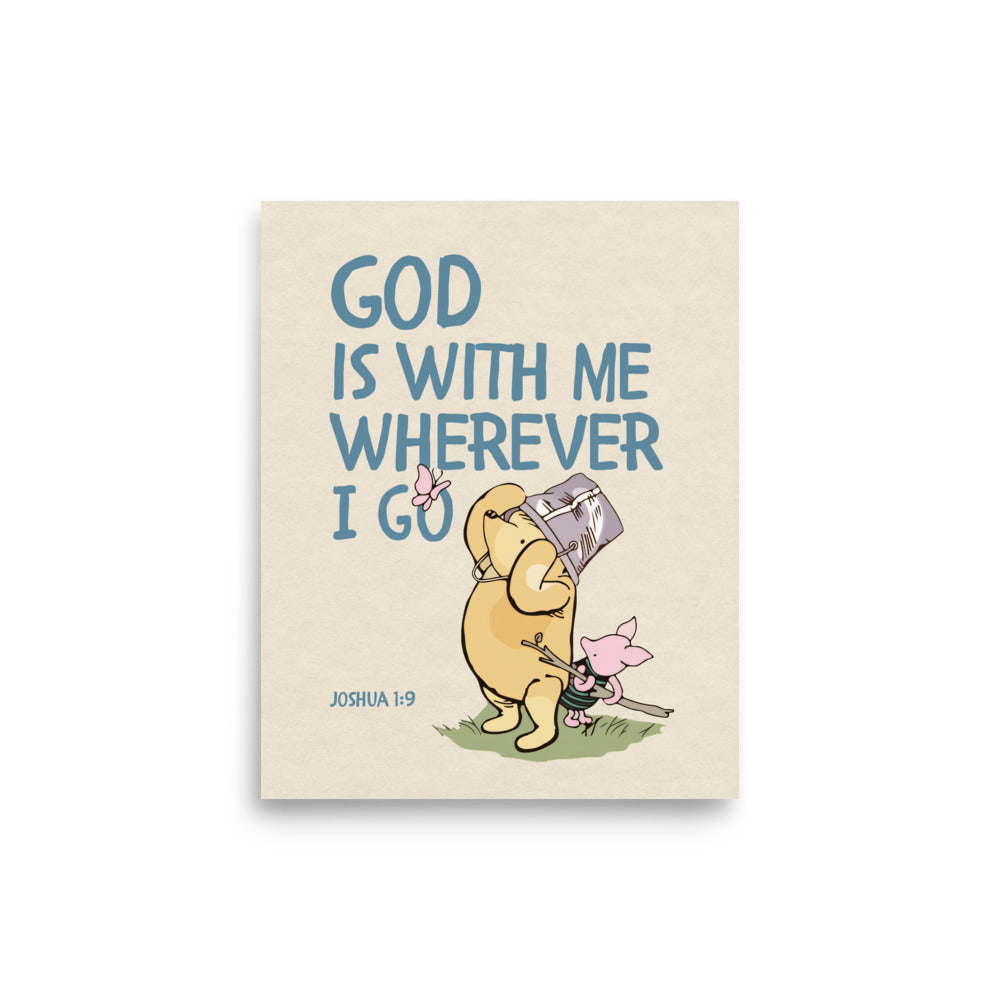 Joshua 1:9 – Winnie the Pooh Bear Inspired Scripture Print