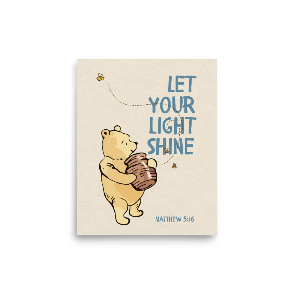 Matthew 5:16 – Pooh Bear Inspired Scripture Print