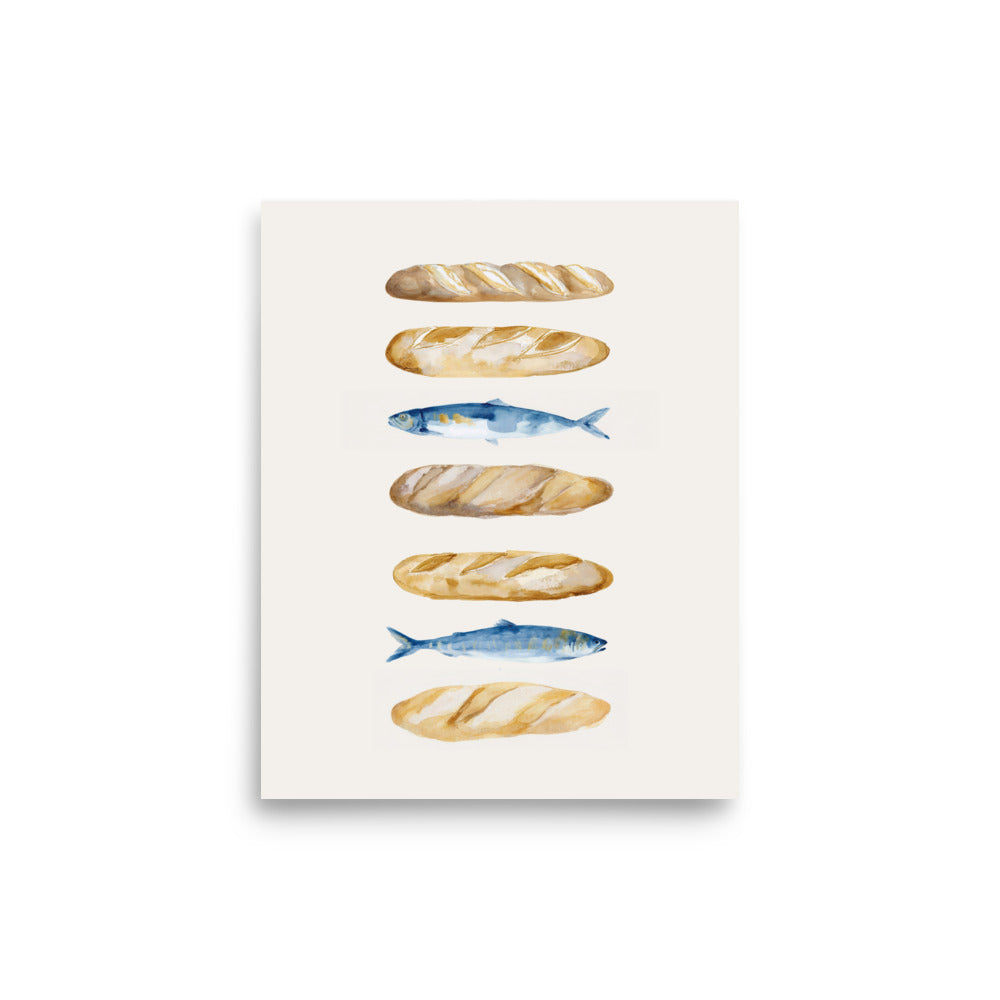 Five Loaves and Two Fish – Watercolor Style Scripture Print