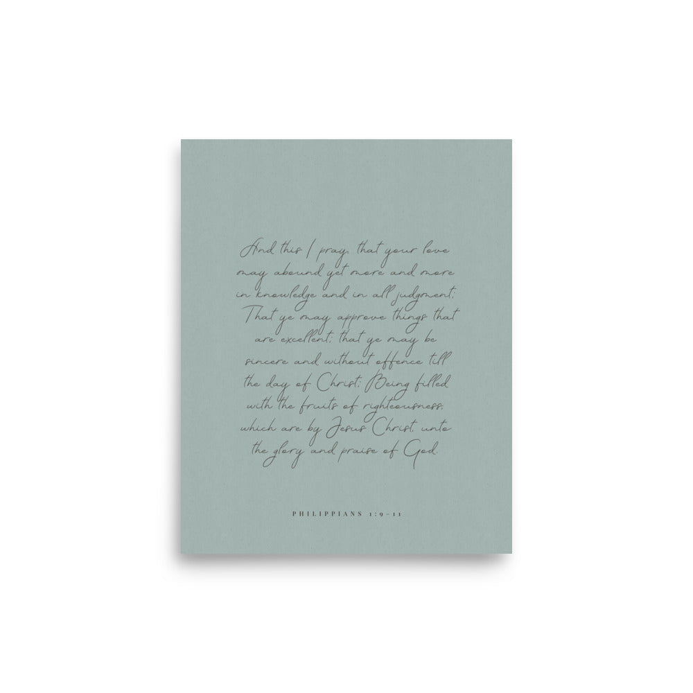 “Abound in Love” – Philippians 1:9–11 KJV Scripture Wall Art