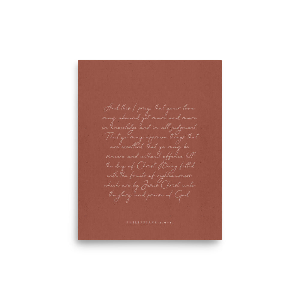 “Abound in Love” – Philippians 1:9–11 KJV Scripture Wall Art