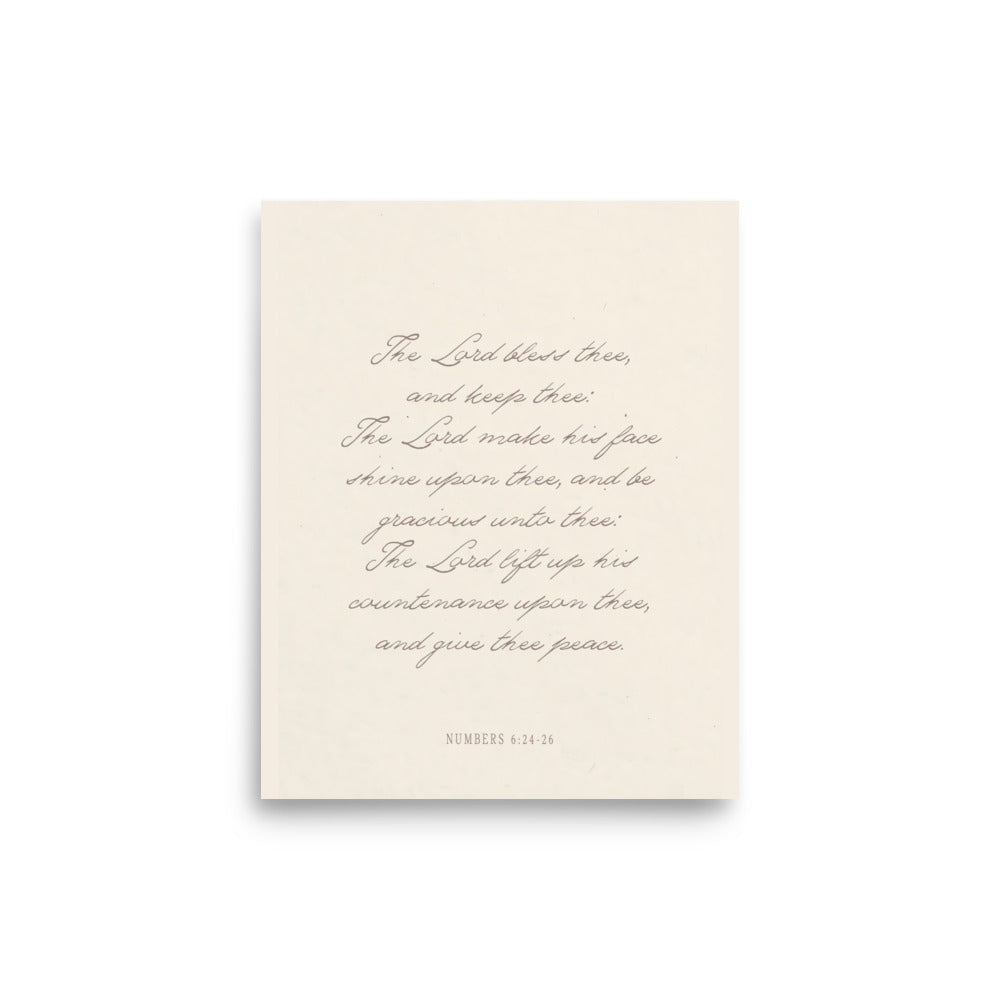 "The Lord Bless You" Numbers 6:24-26 Art | Available in 3 Colors