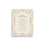 The Ten Commandments: Arch Design Print with Roman Numerals or List