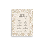 The Ten Commandments: Arch Design Print with Roman Numerals or List