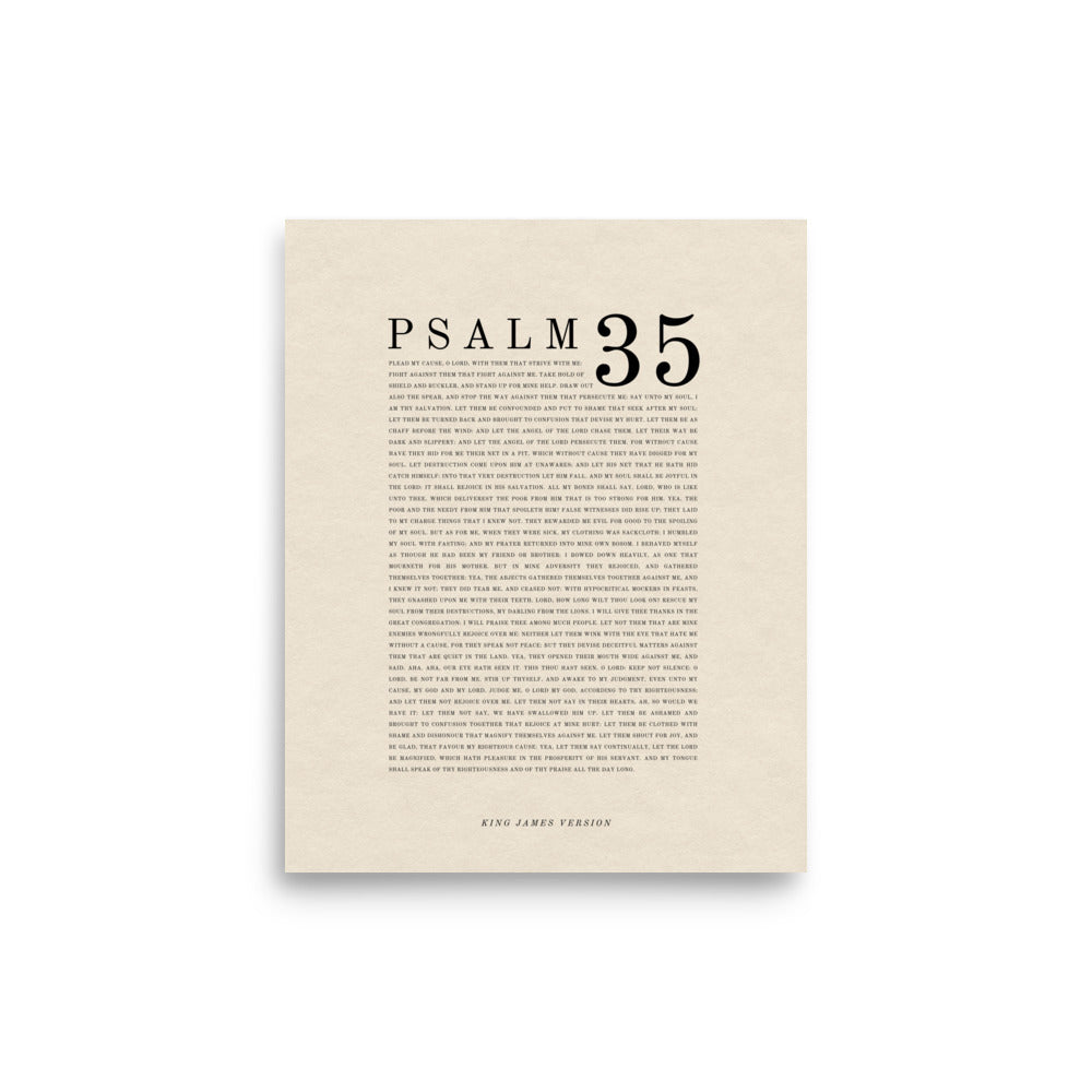 Psalm 35 Full Chapter Wall Art | Complete Scripture Print