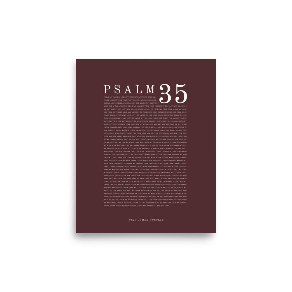 Psalm 35 Full Chapter Wall Art | Complete Scripture Print