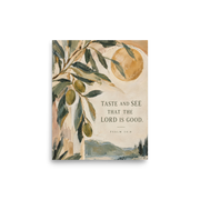 Taste and See Psalm 34:8 — Unframed Matte Paper / 8″×10″ portrait mockup