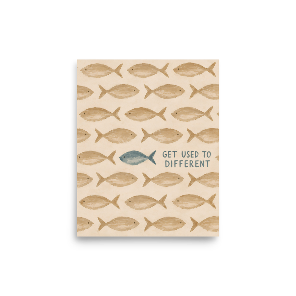 Get Used To Different Christian wall art — Unframed Matte Paper / 8″×10″ portrait mockup