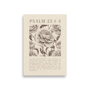 Psalm 23:1-4 Floral Art On Beige Background  