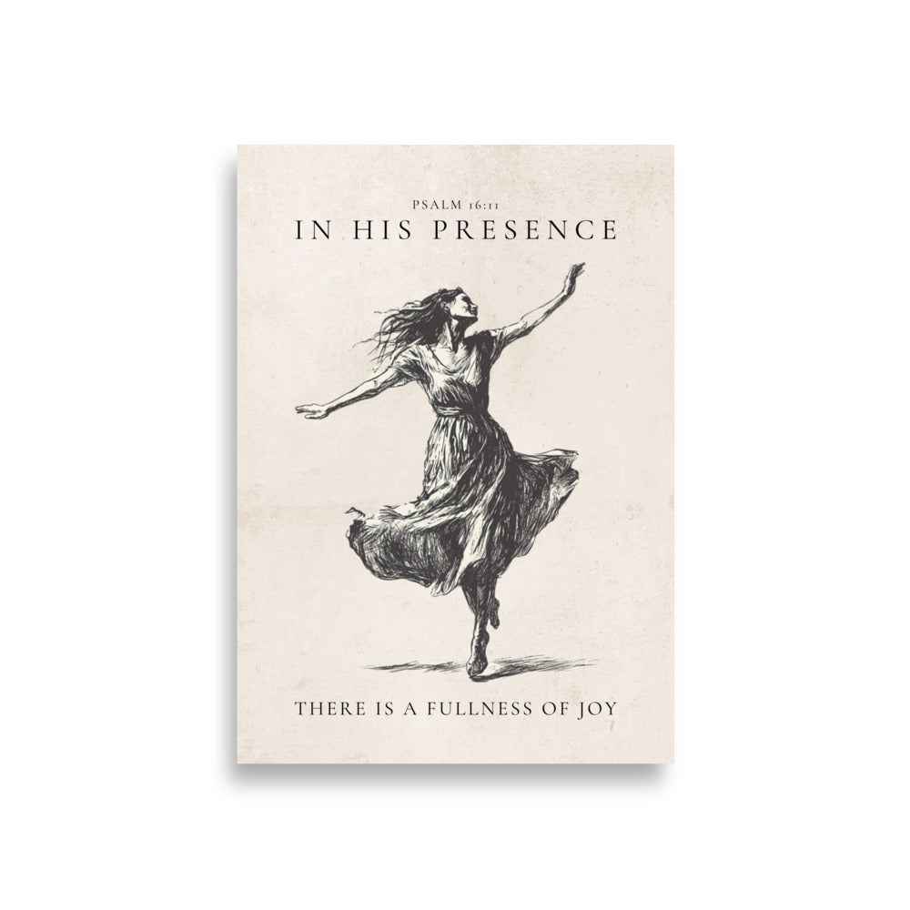 Psalm 16:11 Dancer Art On Beige Background  