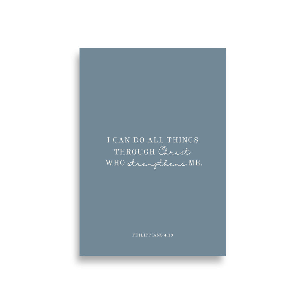 Philippians 4:13 Print - Light Blue Background  