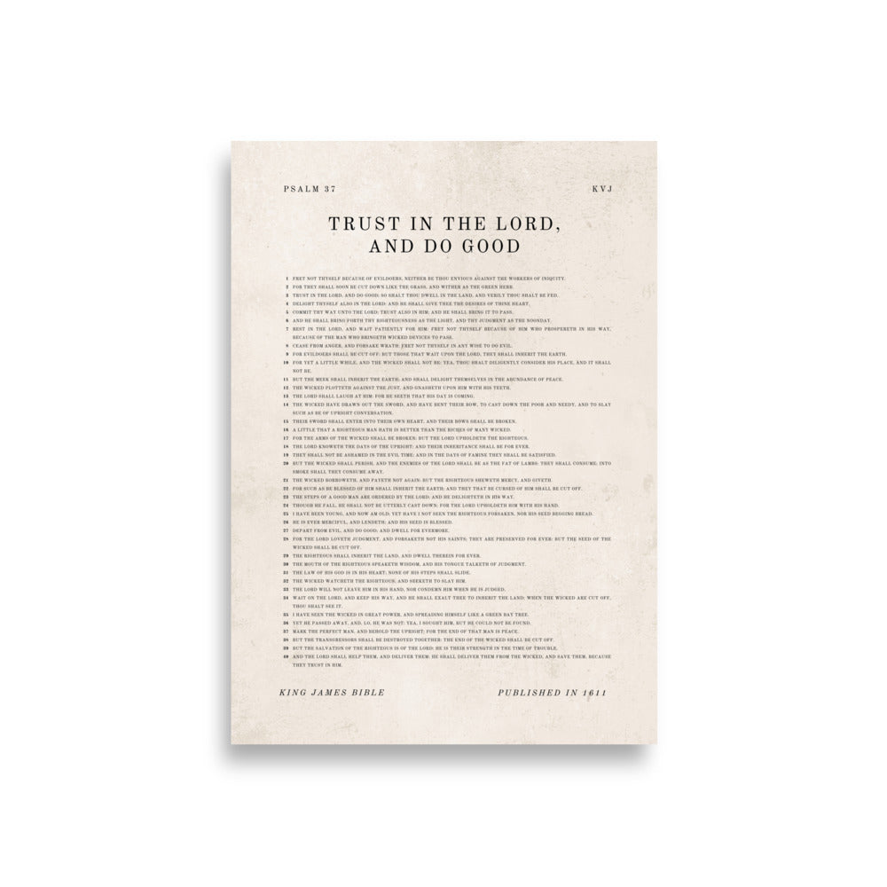 Psalm 37 Entire Chapter On Beige  
