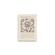Psalm 23:1-4 Floral Art On Beige Background  
