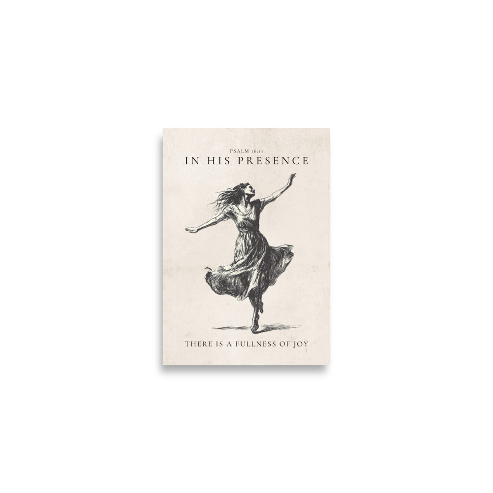 Psalm 16:11 Dancer Art On Beige Background  