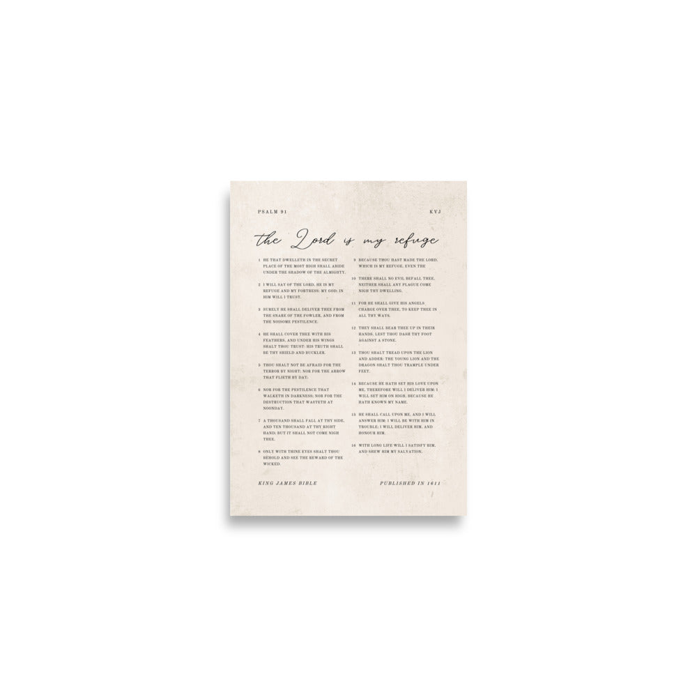 Psalm 91 KJV Entire Chapter On Beige  