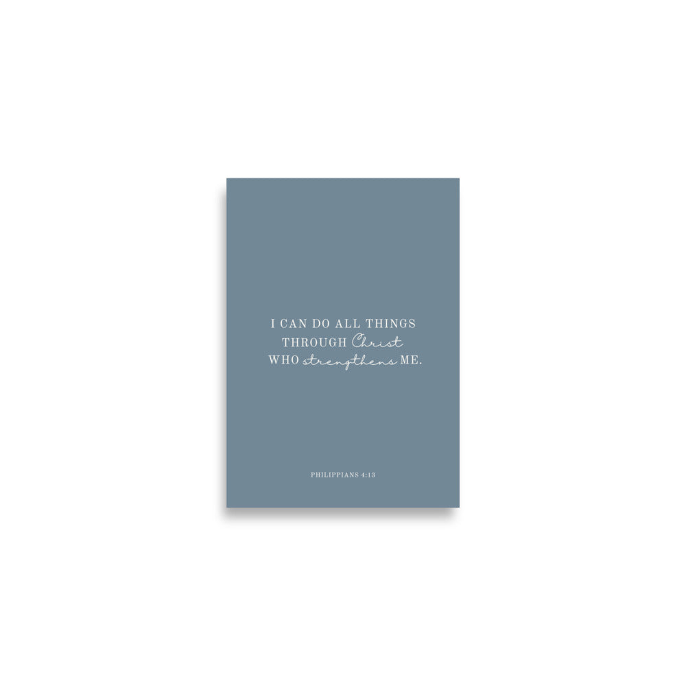 Philippians 4:13 Print - Light Blue Background  
