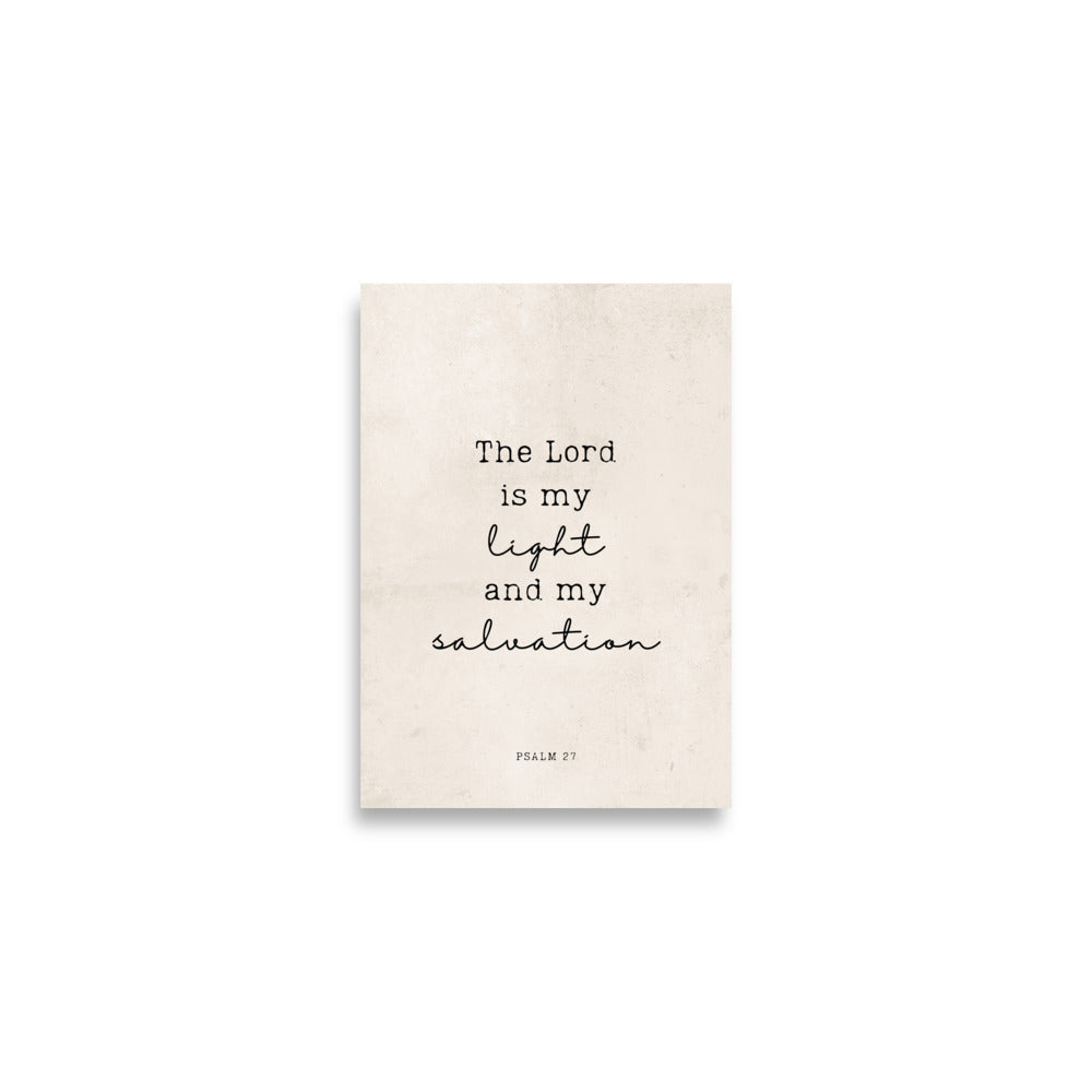 Psalm 27 Quote In Print And Script Lettering On Beige  
