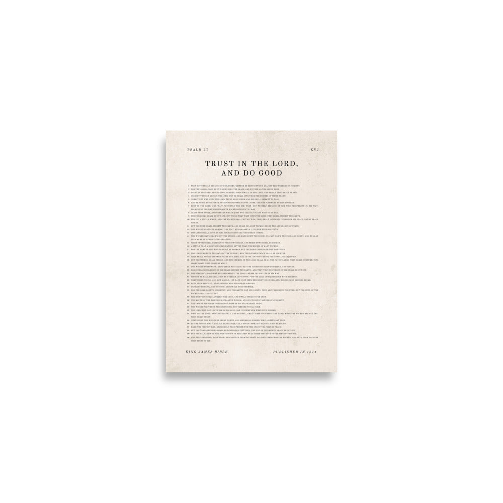 Psalm 37 Entire Chapter On Beige  