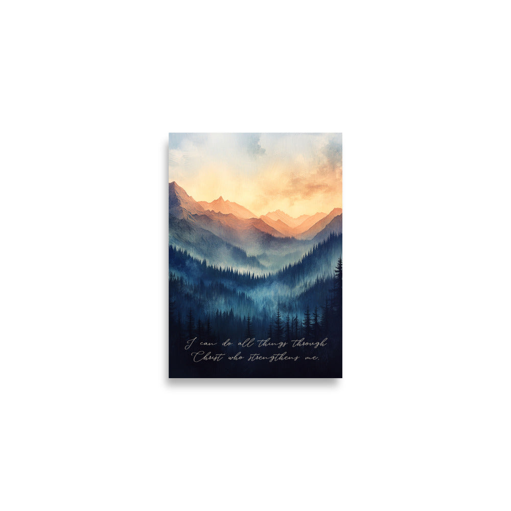 Philippians 4:13 - Mountain Landscape Art  