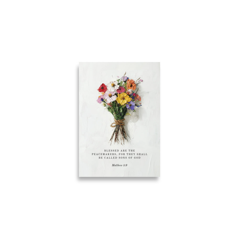 Matthew 5:9 With Flower Bouquet  