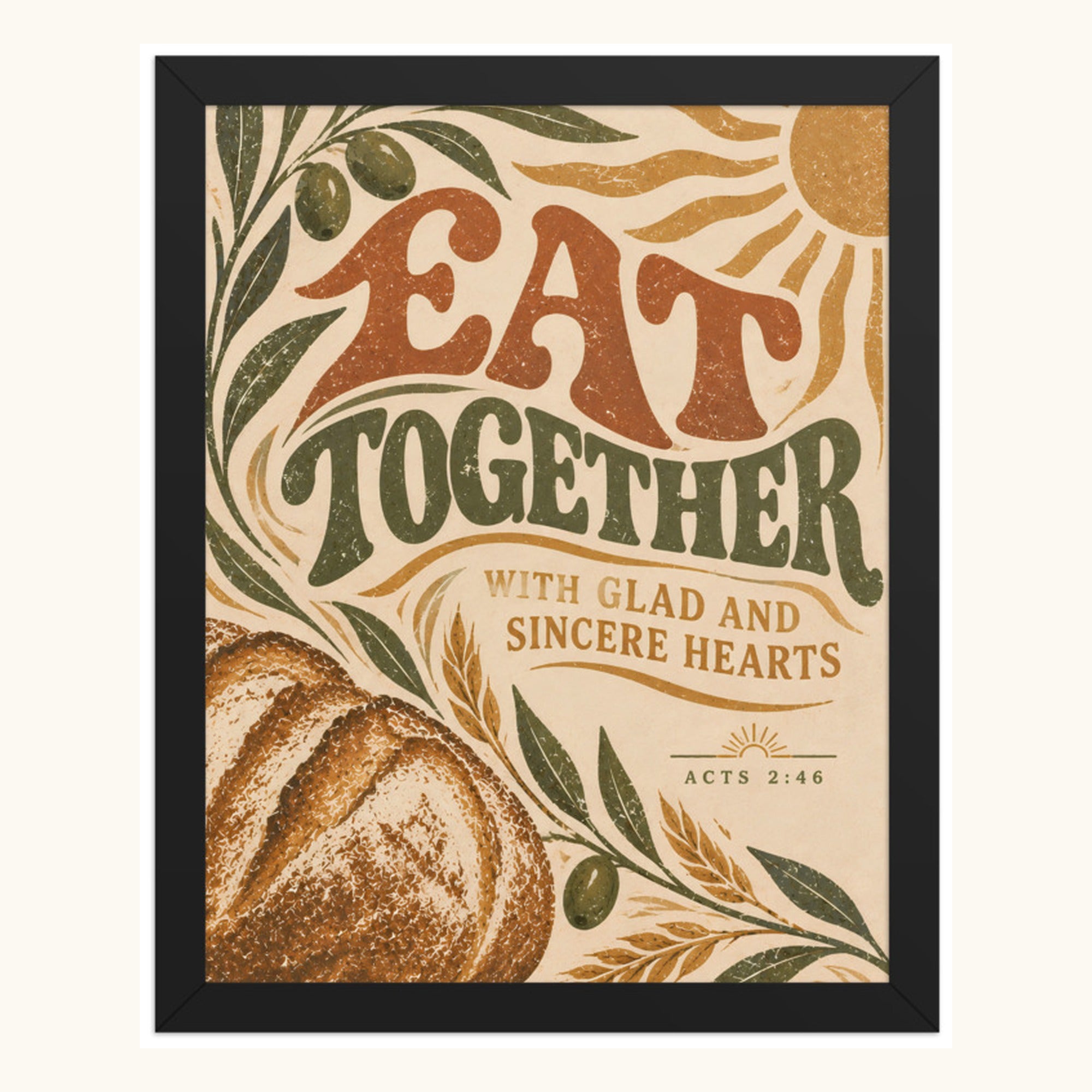 Eat Together | Acts 2:46 Christian Wall Art
